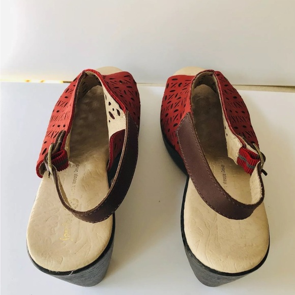 JAMBU WOMEN'S SANDALS SIZE 9M RED SLINBACK VERA RED WEDGE SANDALScj16 - Picture 7 of 9